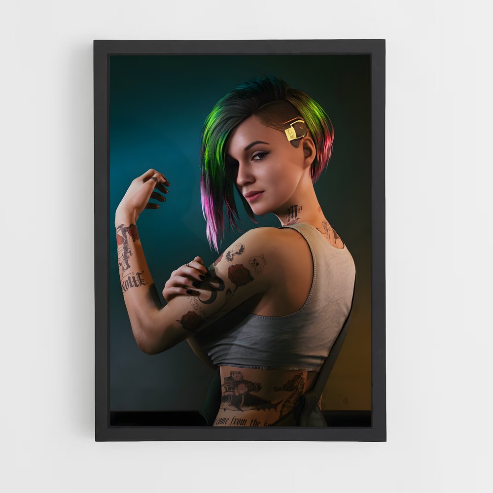 Poster Judy Alvarez Captivant – affiche Cyberpunk (vue 2)